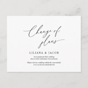 Modern minimal, Wedding invitation Rescheduled Postcard