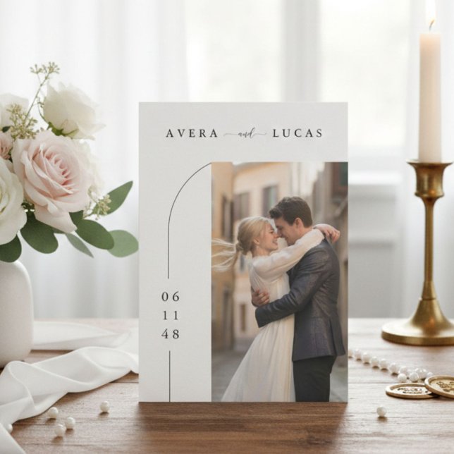 Modern Minimal Wedding Invitation with Photo (Creator Uploaded)