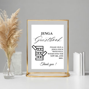 Modern Minimal Wedding Jenga Game Guestbook Sign