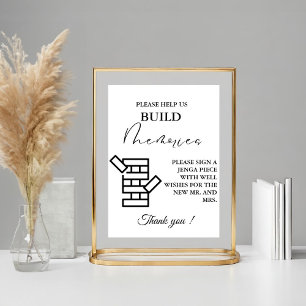 Modern Minimal Wedding Jenga Game Guestbook Sign