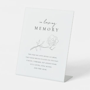 Modern Minimal Wedding Memorial in loving memory Pedestal Sign