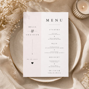 Modern Minimal Wedding Menu Card Elegant Split