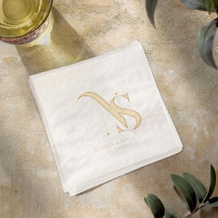 Modern Minimal Wedding Monogram Napkins