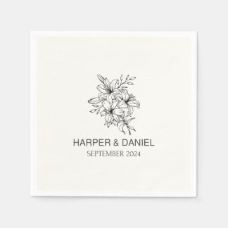 Modern minimal wedding napkins