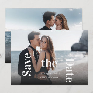 Modern Minimal Wedding Photo Overlay Save the date