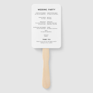 Modern Minimal Wedding Program Fan