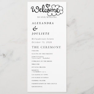 Modern Minimal Wedding Program Order Of Events Programme