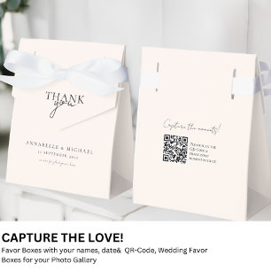 Modern, Minimal, Wedding QR Code Photo Sharing Favour Box