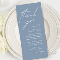 Modern Minimal Wedding Reception Thank You Card