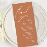 Modern Minimal Wedding Reception Thank You Card
