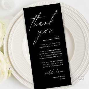 Modern Minimal Wedding Reception Thank You Card