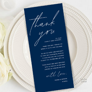 Modern Minimal Wedding Reception Thank You Card