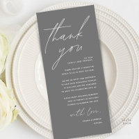 Modern Minimal Wedding Reception Thank You Card