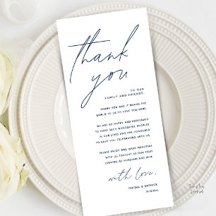 Modern Minimal Wedding Reception Thank You Card