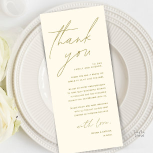 Modern Minimal Wedding Reception Thank You Card