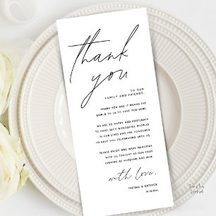 Modern Minimal Wedding Reception Thank You Card