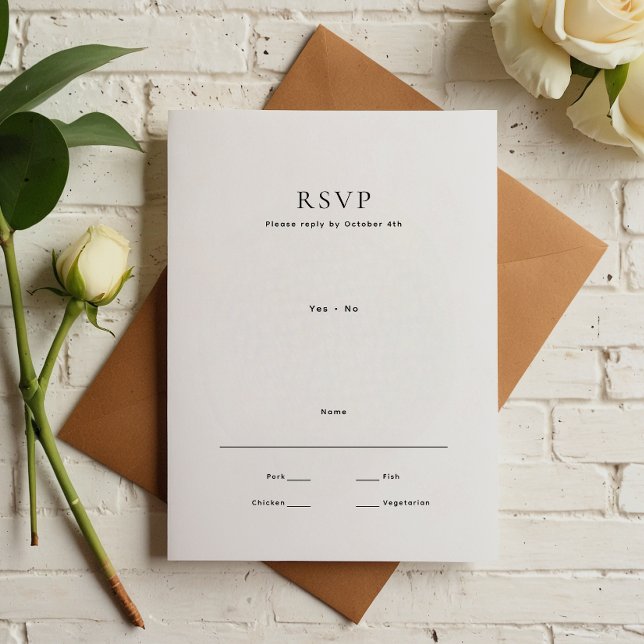 Modern Minimal Wedding RSVP Card (Creator Uploaded)