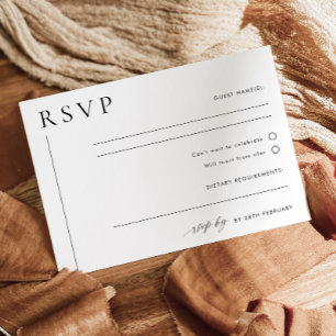 Modern Minimal Wedding RSVP Postcard LAYLA