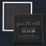 Modern Minimal Wedding Save the Date Magnet<br><div class="desc">A simple modern save the date card. Personalise this minimalist black and white design to have your personal details and message.</div>