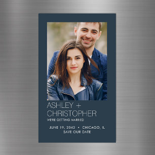 Modern Minimal Wedding Save-the-Date Photo Magnet
