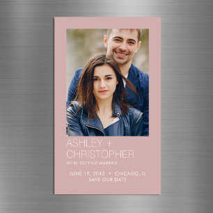 Modern Minimal Wedding Save-the-Date Photo Magnet