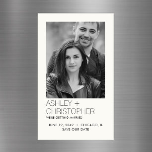 Modern Minimal Wedding Save-the-Date Photo Magnet