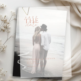 Modern, Minimal, Wedding, Save the Date Vellum Invitations