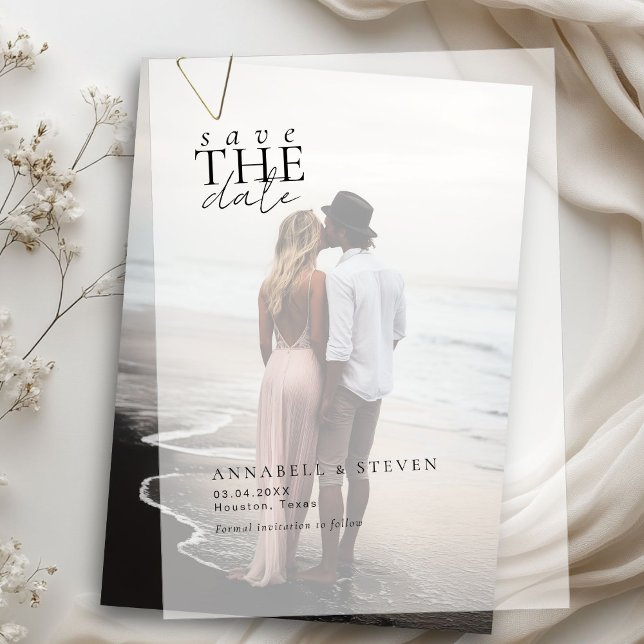 Modern, Minimal, Wedding, Save the Date Vellum Invitations (Modern, Minimal, Wedding, Save the Date Vellum Invitations)