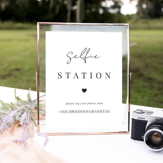 Modern Minimal Wedding Selfie Station & Hashtag Poster (Creator Uploaded)