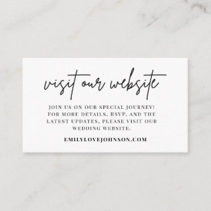 Modern Minimal Wedding Website RSVP QR Code Enclosure Card
