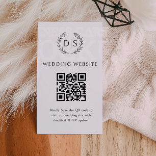 Modern Minimal Wedding Website   RSVP QR Code  Enclosure Card