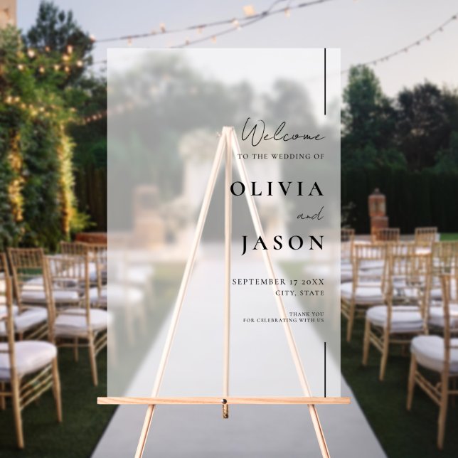 Modern Minimal Wedding Welcome Acrylic Sign (Creator Uploaded)