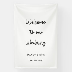 Modern Minimal Wedding Welcome Banner