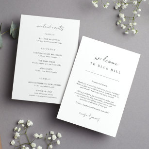Modern Minimal Wedding Welcome Letter & Itinerary Programme