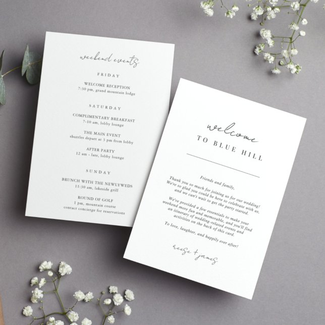 Modern Minimal Wedding Welcome Letter & Itinerary Programme (Creator Uploaded)