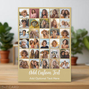 Modern Minimal White 30 Photo Collage Holiday Card