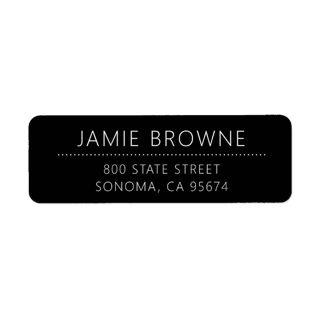 Modern Minimal White Black Return Address (Front)