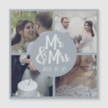 Modern Minimal White Border Wedding Collage