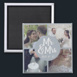 Modern Minimal White Border Wedding Collage Magnet<br><div class="desc">Elegant Modern Minimal White Border Wedding collage,  showcase four of your favourite photos from your special day,  add your Wedding date and you have the perfect minimalist modern wedding keepsake for your friends and family!  Please pay attention to the Layers if you decide to edit yourself.</div>