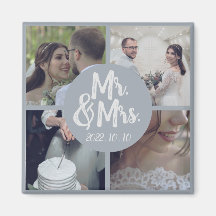 Modern Minimal White Border Wedding Collage