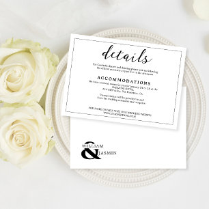 Modern Minimal White Bordered Wedding Enclosure Card