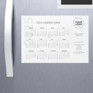 Modern Minimal White Business Calendar 2025 