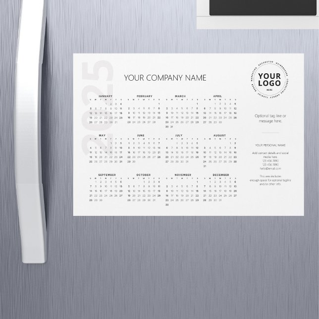 Modern Minimal White Business Calendar 2025  (Creator Uploaded)