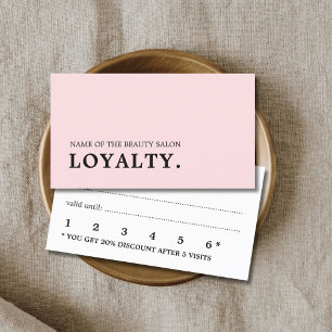 Modern Minimal White Pale Rose Beauty Loyalty Card