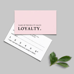 Modern Minimal White Pale Rose Beauty Loyalty Card