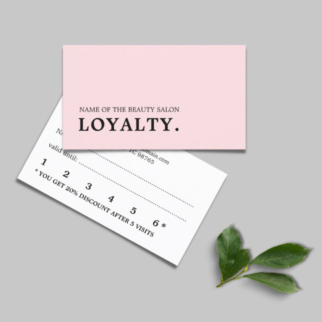 Modern Minimal White Pale Rose Beauty Loyalty Card (Creator Uploaded)