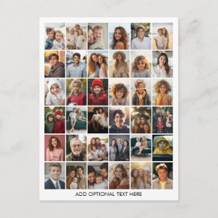 Modern Minimal White Party Pictures - 36 Photo Postcard