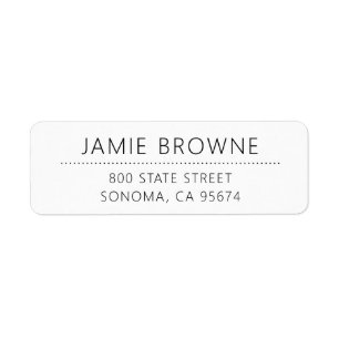 Modern Minimal White Return Address