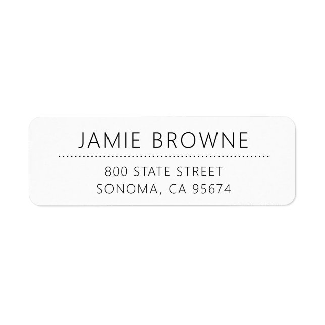 Modern Minimal White Return Address (Front)