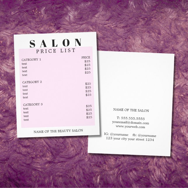 Modern Minimal White Rose Salon Price List Flyer (Creator Uploaded)